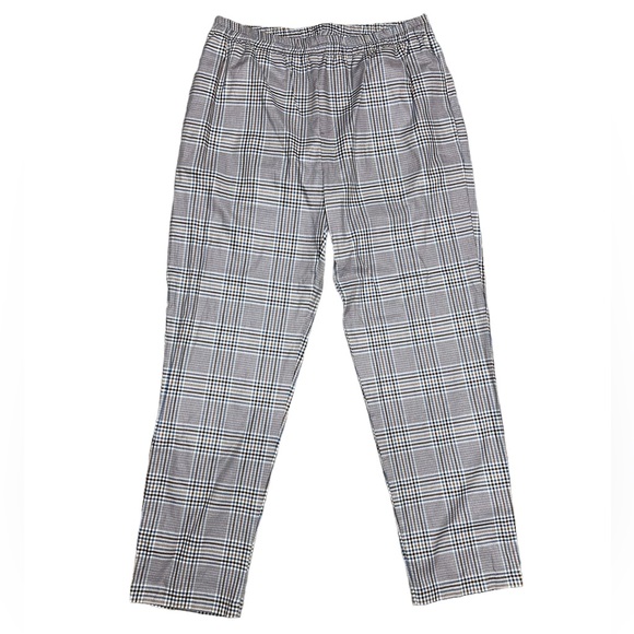 Zara Plaid Size Large Trousers Blue, Brown and White - Picture 1 of 7